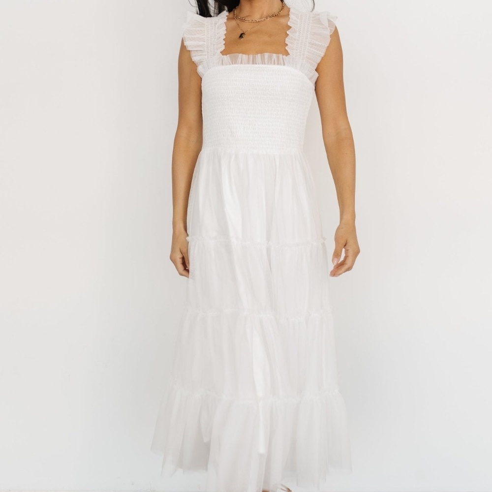 Baltic Born Emma Smocked Tulle Dress | Off White Size XLXL